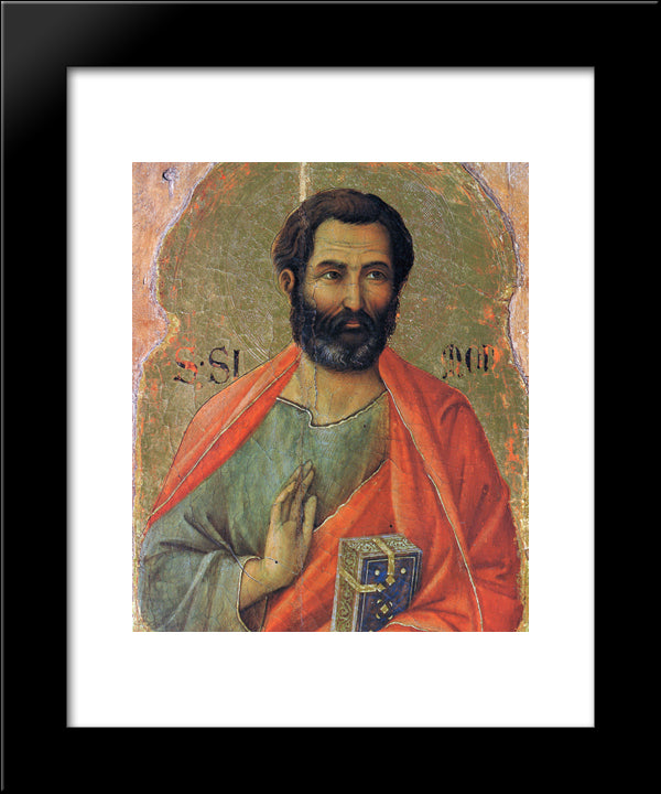 Apostle Simon 20x24 Black Modern Wood Framed Art Print Poster by Duccio