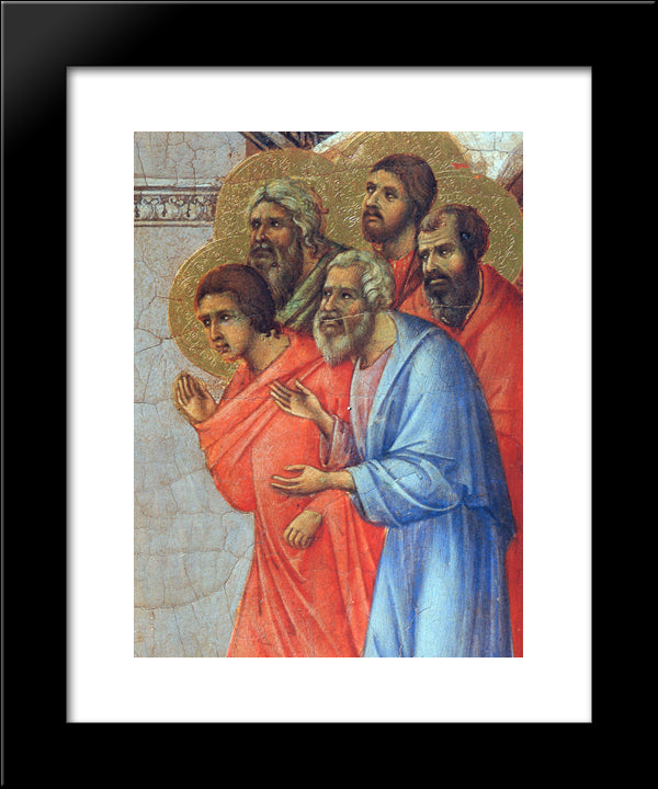 Appearance Of Christ To The Apostles (Fragment) 20x24 Black Modern Wood Framed Art Print Poster by Duccio