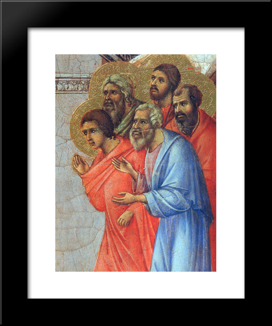 Appearance Of Christ To The Apostles (Fragment) 20x24 Black Modern Wood Framed Art Print Poster by Duccio