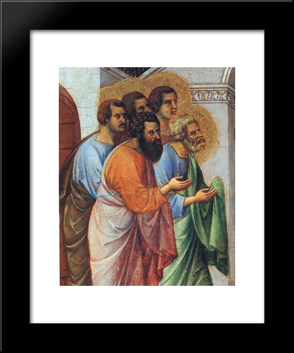 Appearance Of Christ To The Apostles (Fragment) 20x24 Black Modern Wood Framed Art Print Poster by Duccio