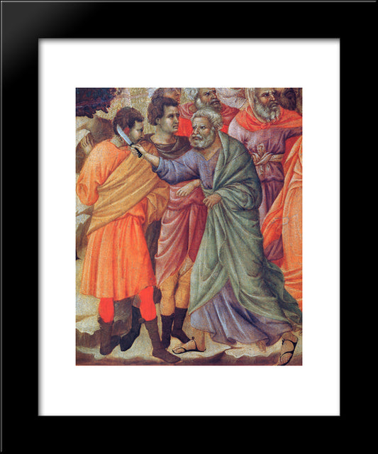 Arrest Of Christ 20x24 Black Modern Wood Framed Art Print Poster by Duccio