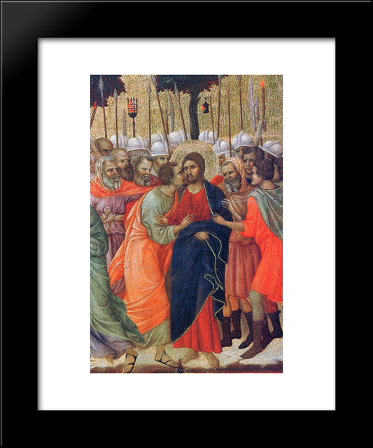 Arrest Of Christ (Fragment) 20x24 Black Modern Wood Framed Art Print Poster by Duccio