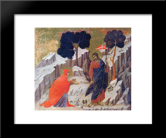 Christ Appearing To Mary 20x24 Black Modern Wood Framed Art Print Poster by Duccio