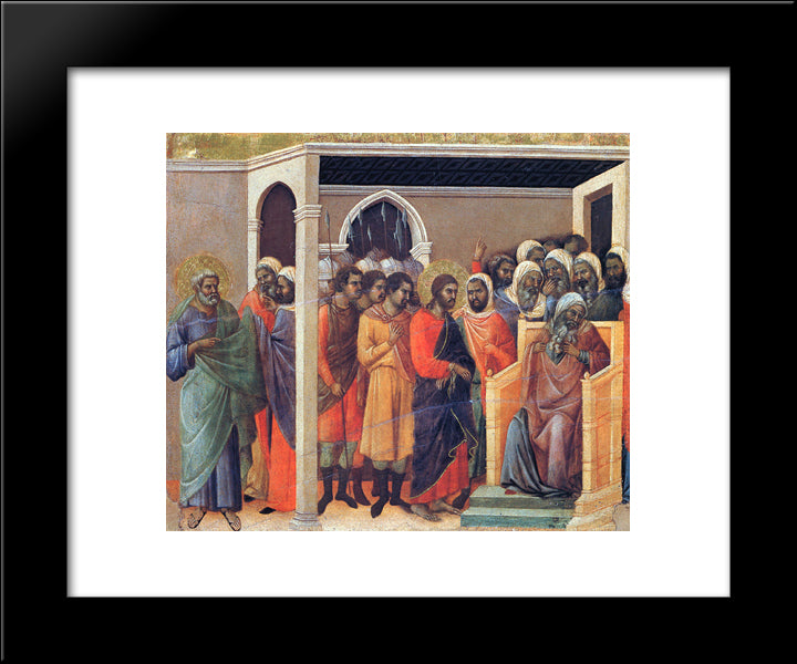 Christ Before Caiaphas 20x24 Black Modern Wood Framed Art Print Poster by Duccio