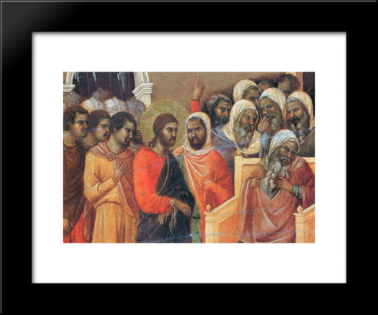 Christ Before Caiaphas (Fragment) 20x24 Black Modern Wood Framed Art Print Poster by Duccio