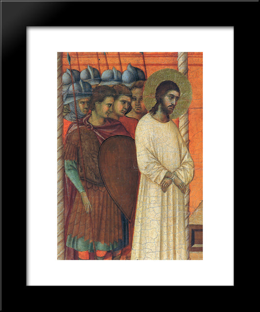 Christ Before Pilate (Fragment) 20x24 Black Modern Wood Framed Art Print Poster by Duccio