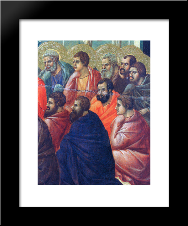 Christ Preaches The Apostles (Fragment) 20x24 Black Modern Wood Framed Art Print Poster by Duccio