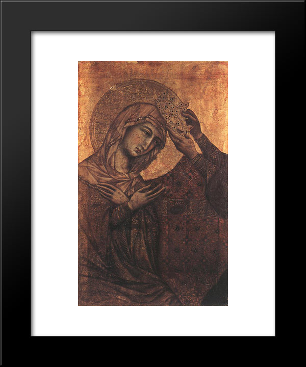 Coronation Of The Virgin 20x24 Black Modern Wood Framed Art Print Poster by Duccio