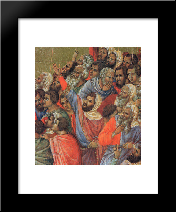 Crucifixion (Fragment) 20x24 Black Modern Wood Framed Art Print Poster by Duccio