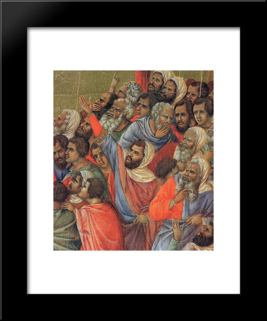 Crucifixion (Fragment) 20x24 Black Modern Wood Framed Art Print Poster by Duccio