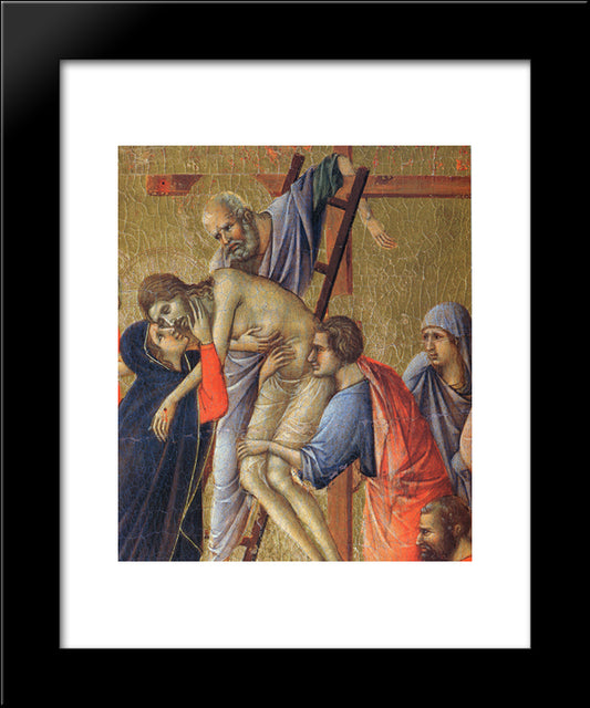 Descent From The Cross (Fragment) 20x24 Black Modern Wood Framed Art Print Poster by Duccio