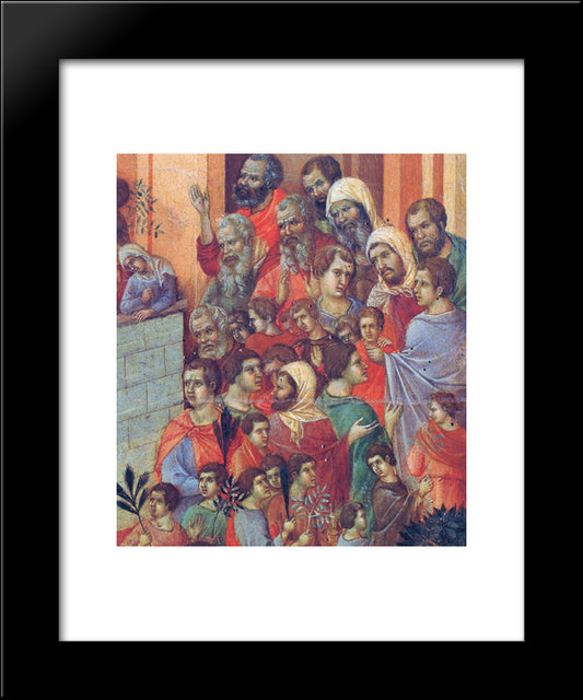 Entry Into Jerusalem (Fragment) 20x24 Black Modern Wood Framed Art Print Poster by Duccio
