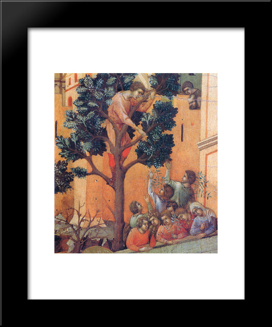 Entry Into Jerusalem (Fragment) 20x24 Black Modern Wood Framed Art Print Poster by Duccio