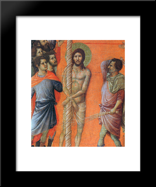 Flagellation Of Christ (Fragment) 20x24 Black Modern Wood Framed Art Print Poster by Duccio
