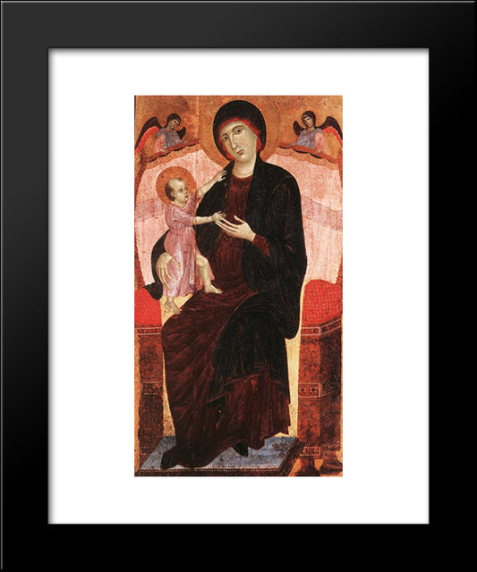 Gualino Madonna 20x24 Black Modern Wood Framed Art Print Poster by Duccio