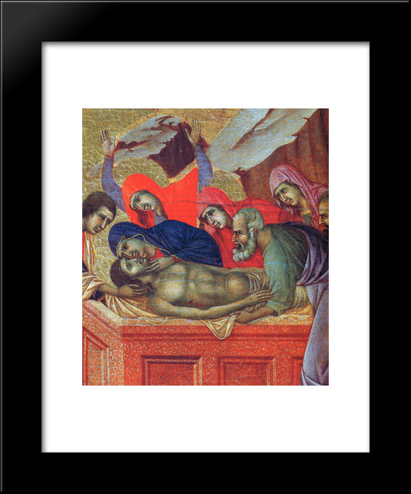 Lamentation Of Christ (Fragment) 20x24 Black Modern Wood Framed Art Print Poster by Duccio