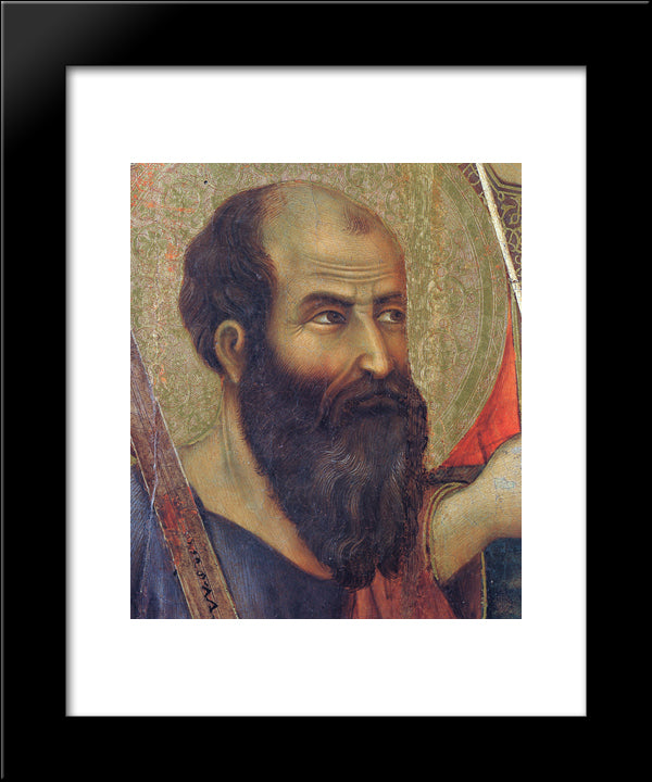 Madonna And Child On A Throne (Front Side Fragment) 20x24 Black Modern Wood Framed Art Print Poster by Duccio