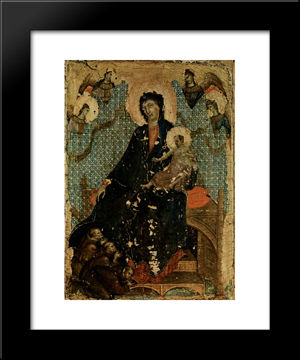 Madonna Of The Franciscans 20x24 Black Modern Wood Framed Art Print Poster by Duccio