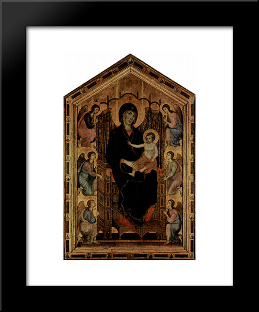 Madonna Rucellai 20x24 Black Modern Wood Framed Art Print Poster by Duccio