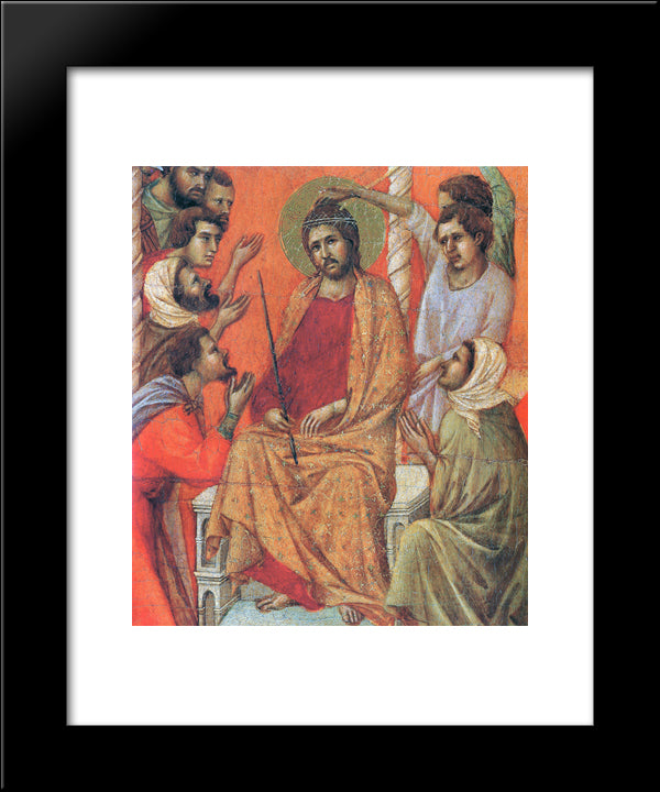 Mockery Of Christ (Fragment) 20x24 Black Modern Wood Framed Art Print Poster by Duccio