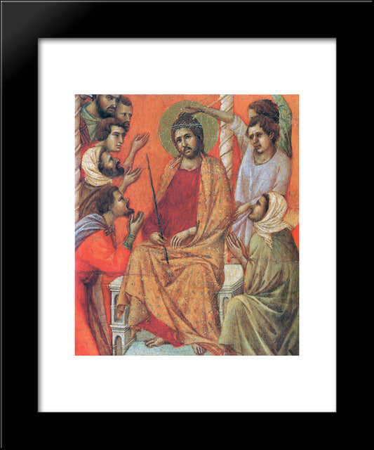 Mockery Of Christ (Fragment) 20x24 Black Modern Wood Framed Art Print Poster by Duccio