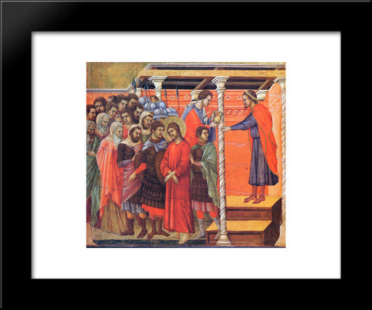 Pilate Washes His Hands 20x24 Black Modern Wood Framed Art Print Poster by Duccio