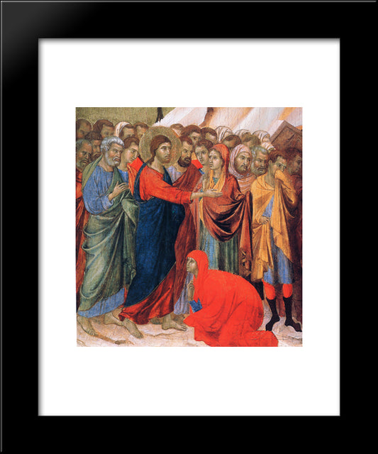 Raising Of Lazarus (Fragment) 20x24 Black Modern Wood Framed Art Print Poster by Duccio