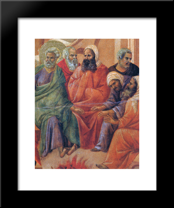 Renunciation Of Peter (Fragment) 20x24 Black Modern Wood Framed Art Print Poster by Duccio