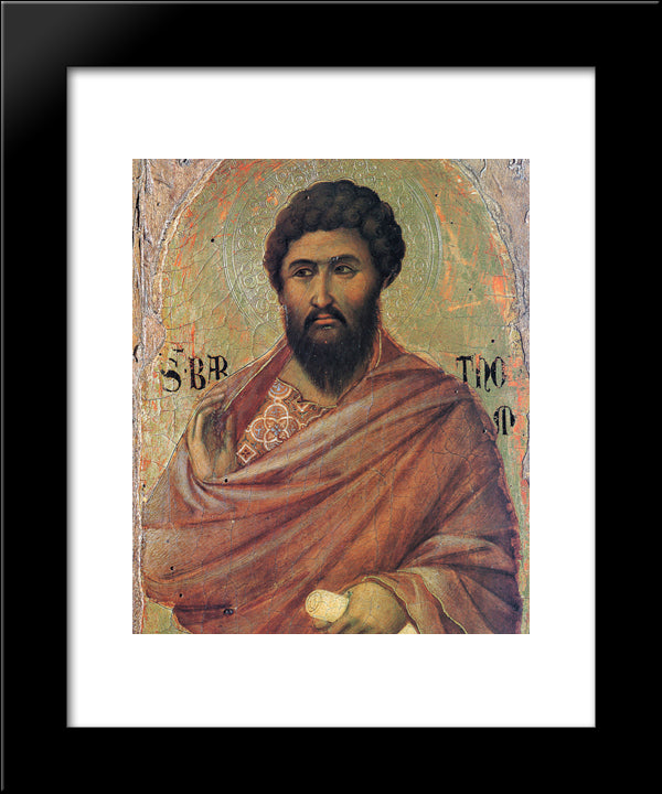 The Apostle Bartholomew 20x24 Black Modern Wood Framed Art Print Poster by Duccio