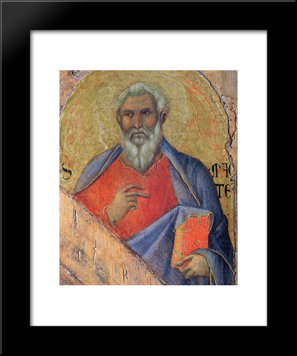The Apostle Matthew 20x24 Black Modern Wood Framed Art Print Poster by Duccio