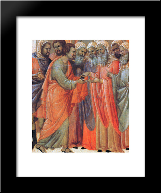 The Betrayal Of Judas (Fragment) 20x24 Black Modern Wood Framed Art Print Poster by Duccio