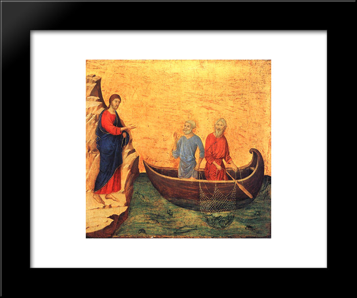 The Calling Of The Apostles Peter And Andrew 20x24 Black Modern Wood Framed Art Print Poster by Duccio