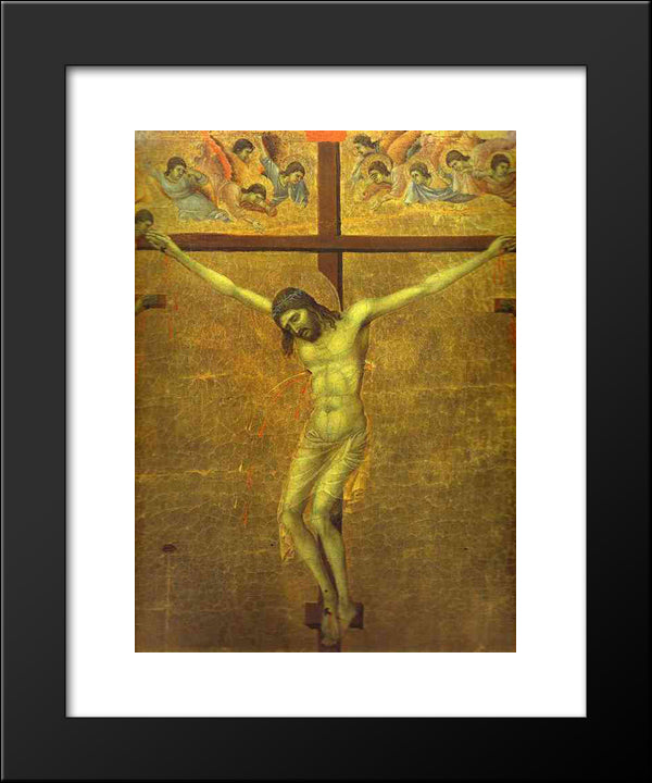 The Crucifixion 20x24 Black Modern Wood Framed Art Print Poster by Duccio