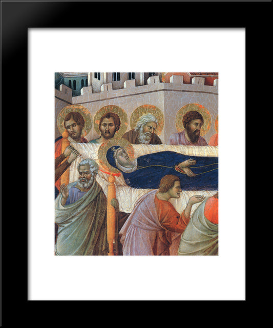 The Death Of Mary (Fragment) 20x24 Black Modern Wood Framed Art Print Poster by Duccio