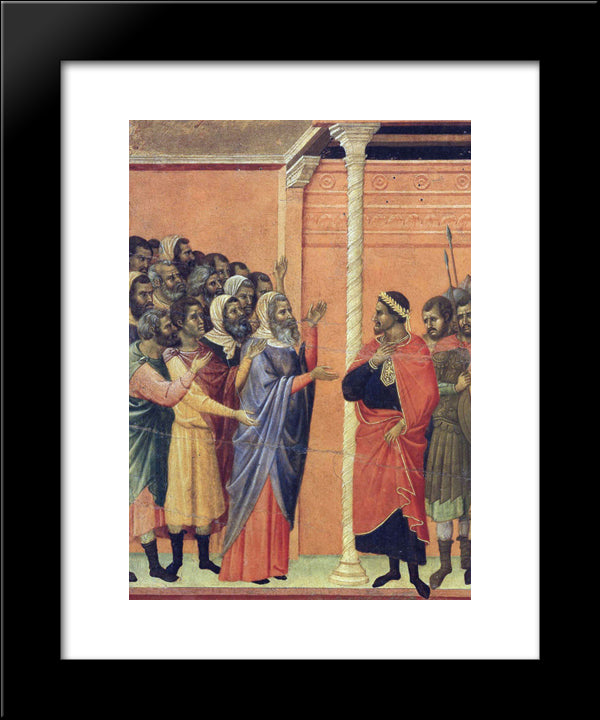 The High Priests Before Pilate 20x24 Black Modern Wood Framed Art Print Poster by Duccio