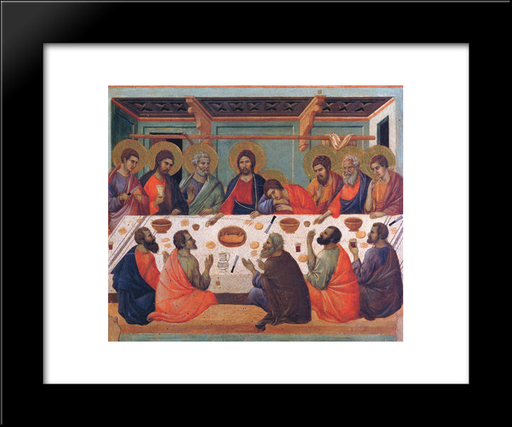 The Last Supper 20x24 Black Modern Wood Framed Art Print Poster by Duccio