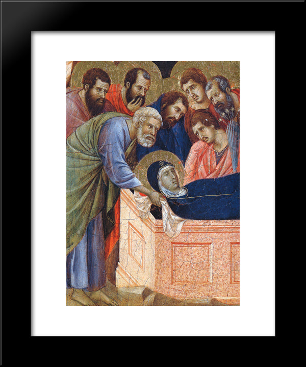 The Position Of Mary In The Tomb (Fragment) 20x24 Black Modern Wood Framed Art Print Poster by Duccio