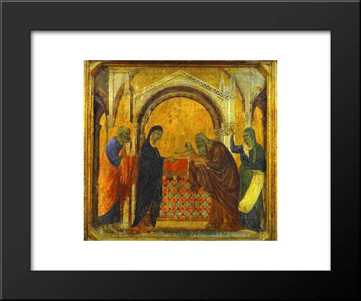 The Presentation In The Temple 20x24 Black Modern Wood Framed Art Print Poster by Duccio