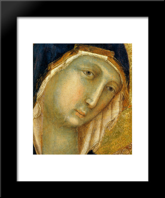 The Virgin And Child On A Throne(Fragment) 20x24 Black Modern Wood Framed Art Print Poster by Duccio