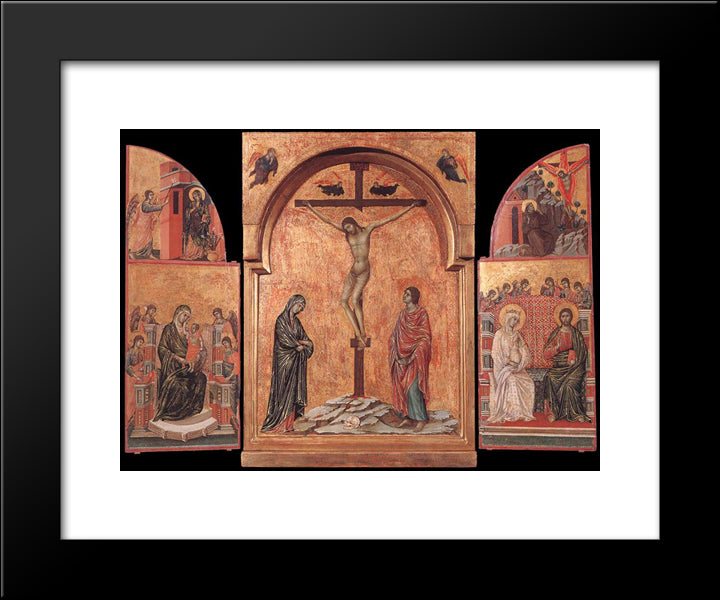 Triptych 20x24 Black Modern Wood Framed Art Print Poster by Duccio