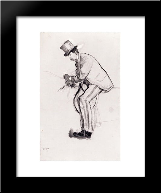 Amateur Jockey 20x24 Black Modern Wood Framed Art Print Poster by Degas, Edgar