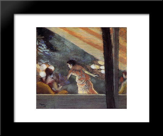 At The Cafe Des Ambassadeurs 20x24 Black Modern Wood Framed Art Print Poster by Degas, Edgar