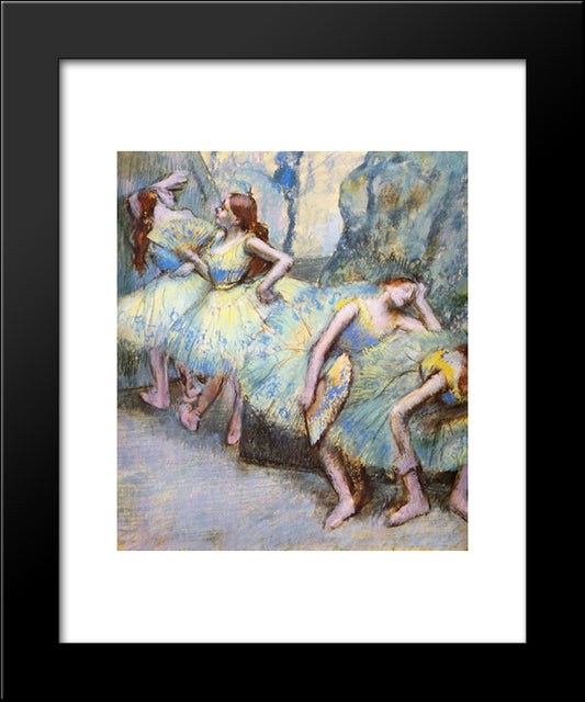 Ballet Dancers In The Wings 20x24 Black Modern Wood Framed Art Print Poster by Degas, Edgar