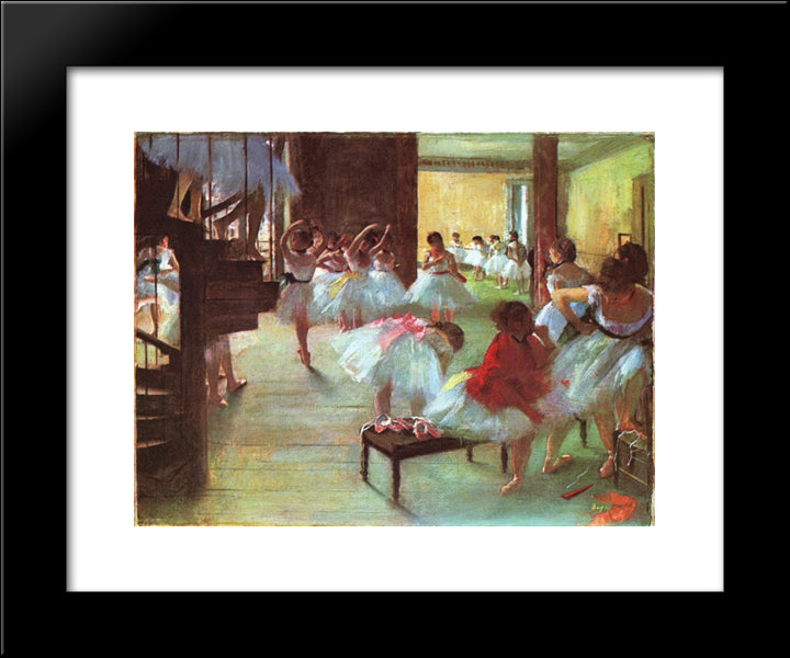 Ballet School 20x24 Black Modern Wood Framed Art Print Poster by Degas, Edgar