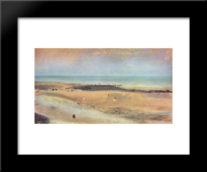 Beach At Ebbe 20x24 Black Modern Wood Framed Art Print Poster by Degas, Edgar