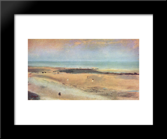 Beach At Ebbe 20x24 Black Modern Wood Framed Art Print Poster by Degas, Edgar