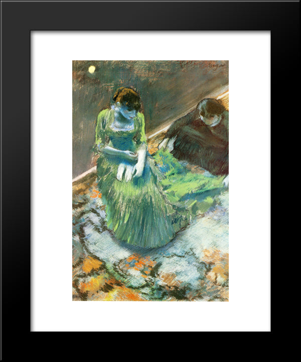 Before The Curtain Call 20x24 Black Modern Wood Framed Art Print Poster by Degas, Edgar