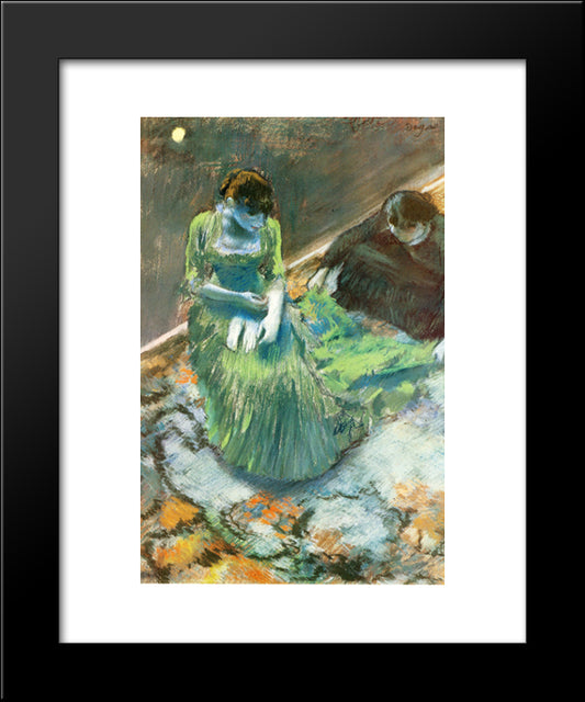 Before The Curtain Call 20x24 Black Modern Wood Framed Art Print Poster by Degas, Edgar