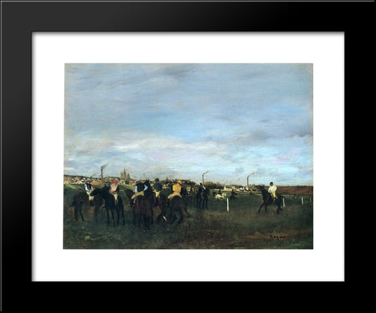 Before The Race 20x24 Black Modern Wood Framed Art Print Poster by Degas, Edgar