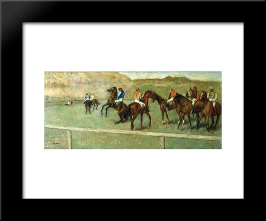 Before The Start 20x24 Black Modern Wood Framed Art Print Poster by Degas, Edgar
